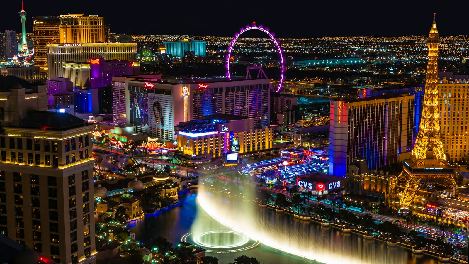 The Las Vegas Strip lit up at night