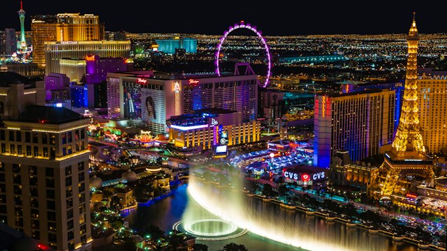 The Las Vegas Strip lit up at night