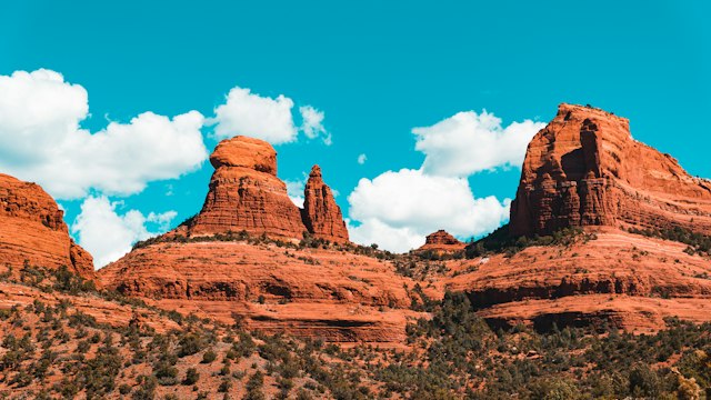 Red rock formations along Schnebly Hill Road in Sedona